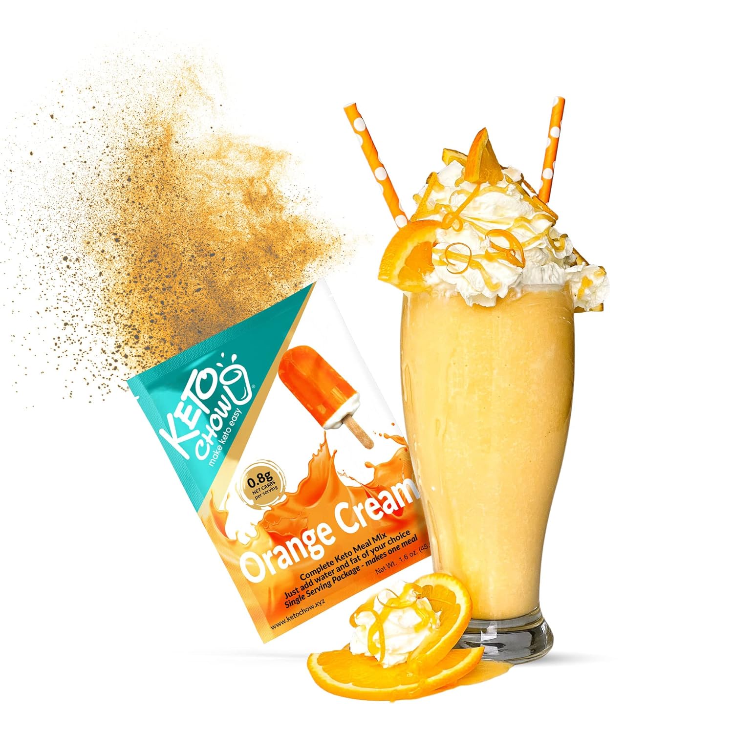 Keto Chow Cookies and Cream | Keto Meal Replacement Shake Powder | Nutritionally Complete Keto Food | Low Carb Keto Meals | Delicious Easy Meal Substitute Drink | Protein Rich You Choose The Fat| 21 Meal Bulk Pack - Image 1
